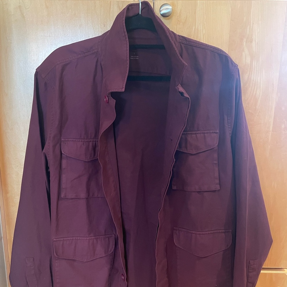 Burgundy Bonobos over shirt. Slim fit. Size Large